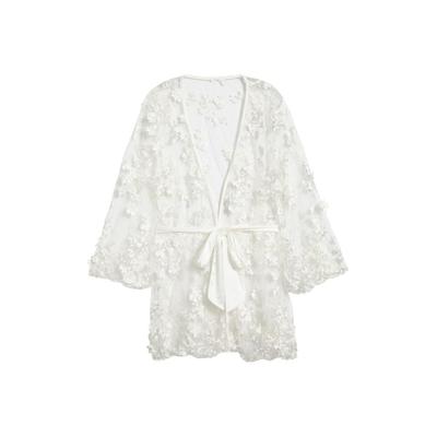 Floral Embroidered Short Robe