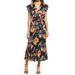 Sam Edlelman Floral Faux Wrap Midi Dress