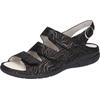 Riemchensandale WALDLÄUFER "GUNNA", Damen, Gr. 4,5 (37,5), schwarz, Veloursleder, metallic, feminin, Schuhe, Sommerschuh, Sandalette, Keilabsatz, in Metallic-Optik, G-Weite