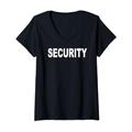 Damen Security Bekleidung Frauen Herren Security Kostüm Sicherheit T-Shirt mit V-Ausschnitt