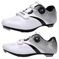 men's road cycling shoes compatible spd/spd-sl double ratchet mtb cleat exercise biking breathable stable comfortable cycling shoes for men bright white