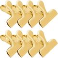 Funfery 8 Pack 3 Inch Stainless Steel Gold Chip Clips Bag Clips Large Clips for Food Packages Food Clip Kitchen Clips for Snack Strong Food Clips Snack Clips Metal Chip Clips Heavy Duty Paper Clamps