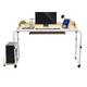 ZhdnBhnos Over Bed Computer Desk with Wheels Height Adjustable PC Laptop Table Mobile Stand