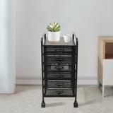 Miumaeov 5/6 Drawer Filing Cabinet File Storage Drawer Organizer Metal Mesh Rolling Cart with Wheels for Office/Library/School/Home