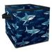 KLURENT Sea Shark Toy Box Chest Collapsible Sturdy Toy Clothes Storage Organizer Boxes Bins Baskets for Kids Boys Girls Nursery Playroom