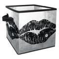 KLURENT Black and Grey Woman Sexy Lips Toy Box Chest Collapsible Sturdy Toy Clothes Storage Organizer Boxes Bins Baskets for Kids Boys Girls Nursery Playroom