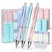 Four Candies Pastel Mechanical Pencil Set - 3PCS 0.5mm Mechanical Pencils with 240PCS HB Lead Refills 3PCS Erasers and 9PCS Eraser Refills Cute Colored Mechanical Pencils for Drawing & Writing