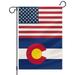 US American Colorado State Garden Flag 12x18 inch USA CO Small Flag Vertical Double Sided Burlap for Indoor Outdoor Decor