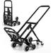 BENESKY Portable Stair Climbing Hand Truck Luggage Cart Heavy-Duty Hand Truck Dolly 330 lbs Load Capacity Foldable Stair Climber Hand Trucks with Adjustable Handle Black