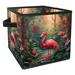KLURENT Summer Pink Flamingo Toy Box Chest Collapsible Sturdy Toy Clothes Storage Organizer Boxes Bins Baskets for Kids Boys Girls Nursery Playroom