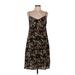 Peruvian Connection Casual Dress - Midi: Black Floral Motif Dresses - Women's Size 8