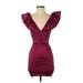 Fashion Nova Cocktail Dress - Mini: Burgundy Dresses - Women's Size Small