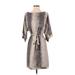 W118 by Walter Baker Casual Dress - Wrap: Gray Animal Print Dresses - New - Women's Size X-Small