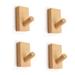 Mouind 4PCS Solid Wood Wall Hanging Clothes Hook Clothes Hook Bamboo and Wood Bathroom Wall Hanging Decorative Hook Single Layer Clothes Hanger Towel Rack