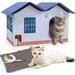 Heated Cat Houses for Indoor/Outdoor Cats with Heated Cat Bed Providing Safe Feral Cats Easy to Assemble