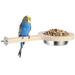 Bird Perch with Feeding Cup Parrot Wood Perch Stand Bird Pet Perch Toy Bird Cage Accessory for Parakeet Lovebird Cockatiel Budgie Small Parrots