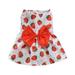 Dog Dress Harness Dog Dress Bowknot Harness Leash Set Floral Princess Dog Harness Dress Dog Dress Harness Vest with Leash Pet Doggy Outfits for Outdoor Walking Red S