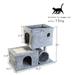 OTLIVE 30 Large Cat Tree Cat Activity Tree for Big Cats Cat Tree Condo with Cat Scratching Post & Cat Scratching Pad and Big Cat House (Grey)