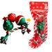 Cat Dog Christmas Stocking Set with Toys Assorted Squeaky Toys of Dog Boot Toy and Bone Knotted Rope Toy Dog Squeaky Ball Fun Christmas Stockings for Dogs Cats