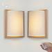 Kiven Battery Operated Wall Sconces with Remote Control 3 Colors Changing Rechargeable Wall Sconces Set of 2 Dimmable Wall Lighting for Wall Decor Brown Fabric