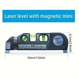 1pc Precision Multi-Purpose Laser Level Horizontal Vertical Laser Beam Measuring Tape Magnetic Laser Level Non-Magnetic Laser Level For Construction Interior Design