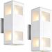 Outdoor Wall Lights Modern Outdoor Wall Sconces Aluminum Waterproof 13 Rectangular Porch Light Up and Down Lighting for Outdoor Wall Mount White Set of 2