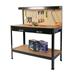 Zateety Steel Workbench Tool Storage Work Bench Workshop Tools Table W/Drawer and Peg Board 63