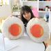 Skindy Stuffed Egg Pillow Lovely Simulation Fried Egg Plushie Fluffy Hip Protective Sofa Pillow Sofa Buttocks Cushion Office Chair Seat Home Decoration