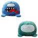 2 PCS 5.9inch/15cm Among U&s Plush Reversible Plush Toy Double-Sided Flip for Game Fans The Best Party Gift for Game Fans(Blue to green)