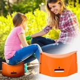 XEOVHV Folding Portable Camping Travel Stool Children s Stool Thickened Stool Ultra-thin Folding Mini Chair (Orange)