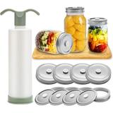 Mason Jar Vacuum Sealer and Accessory Hose Compatible with FoodSaver Vacuum Sealer Portable Hand Pump Vacuum Sealer for Jars Regular & Wide Mouth and Lid Jar Vacumn Sealer Kit for Food Storage/Fre