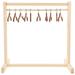 Qumonin Doll Garment Rack w/ 10 Wooden Hangers & Clothes - Mini Wardrobe for Dollhouse