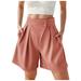 VBARHMQRT Female Maternity Shorts Long Loose Women s Wide Leg High Waisted Shorts Summer Casual A Line Shorts with Pockets Bike Shorts Women with Pockets High Waisted Short Pants for Women Sports