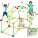 Children s tent sturdy DIY children s cabin building kit castle tunnel tent toys indoor and outdoor (luminescent ball 45 sticks 75 with tent)