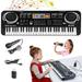 61 Keys Keyboard Piano Portable Electronic Piano Keyboard with Power Supply & Microphone Electric Digital Music Piano Keyboard Gift Teaching for Beginners Multi-function Musical Instrument