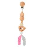 Wood Teether Baby Bed Hanging Rattles Toy Make Noise Bird Elephant Shape Crochet Beads Bracelet Pram Clip Baby Rattle