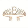 1pc 3th To18th Birthday Crown Crystal Crown Birthday Anniversary Decoration Happy Birthday Party Supplies Birthday Decoration Party Decor Party Supplies