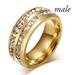 Elegant Stainless Steel Double Row Zircon Ring for Engagement and Wedding - Perfect for Fashionable and Romantic Women