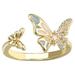 1pc Men s Y2K Butterfly Ring Men s Open-Ended Zirconia Ring Exquisite Men s Accessory Jewelry Ornament For Daily Wear For Banquet Party Holiday Birthday Anniversary Gift