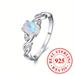 1pc 925 Sterling Silver Ring Inlaid Moonstone Trendy Intertwined Design On The Band Match Daily Outfits Perfect Gift For Your Love