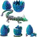 CZ TRADE 3D Printed Dragon Egg Mystery Crystal Dragon Egg Fidget Toys Surprise Articulated Crystal Dragon Eggs with Dragon Inside