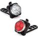 Bike Light Set - Front & Back Bicycle Light Set - USB Rechargeable - Super Bright - Extra Long Battery Life - 4 Operating Modes - Universal Strap to Fit All Bikes - Multi-Purpose Safety Light