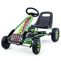 Costway 4-Wheel Pedal Go Kart for Kids with Adjustable Seat - Green