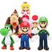 5 Super Mary Action Figures Toys 6 Pcs Mario Bros Action Figures Super Mary Princess Mushroom Orangutan Mario Toys Series Characters Collectibles Birthday Christmas Gifts for Kids and Adult