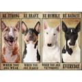 Animal Jigsaw Jigsaw Puzzles 1000 Pieces for Adults - Bull Terrier Be Strong Be Brave Be Human Be Badass - Puzzles for Youth Children Home Decoration Funny Game Best Gift Parent-Child Interactive Game