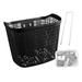 Baoblaze Bike Basket Bike Hanging Basket with Strut Convenient Bike Storage Basket Handlebar Bike Basket for Mountain Bikes Outdoor Black and Long strut