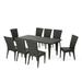 GDF Studio Flossie Outdoor Wicker 9 Piece Dining Set Multibrown