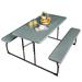 Patiojoy Indoor & Outdoor Folding Picnic Table with Bench Seat Heavy Duty Portable Camping Table Set for Camping Dining BBQ Grey