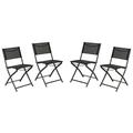 Flash Furniture Set of 4 Commercial Grade Indoor/Outdoor Folding Chairs with Black Flex Comfort Material Backs and Seats and Black Metal Frames