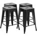 Set of 4 Metal Bar Stools 24 Inches Counter Barstools Indoor/Outdoor Stackable Modern Metal Bar Stools Kitchen Counter Stools Chairs